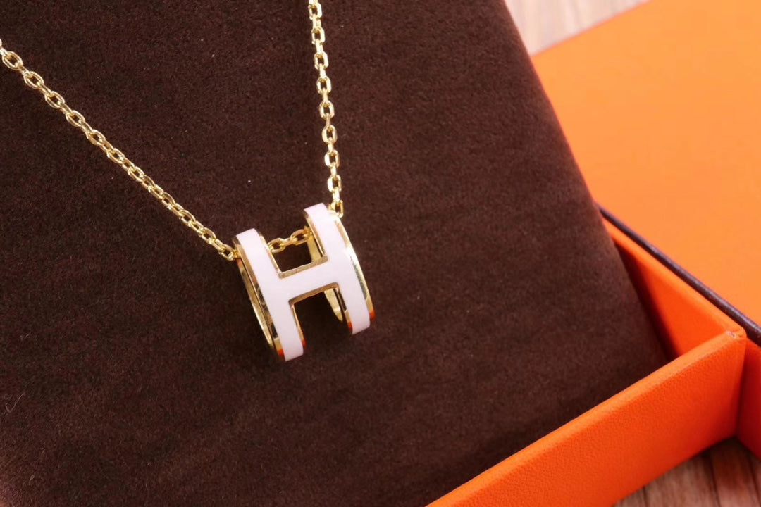 [BLUE TEARS]HM CLIC YELLOW ENAMEL GOLD NECKLACE