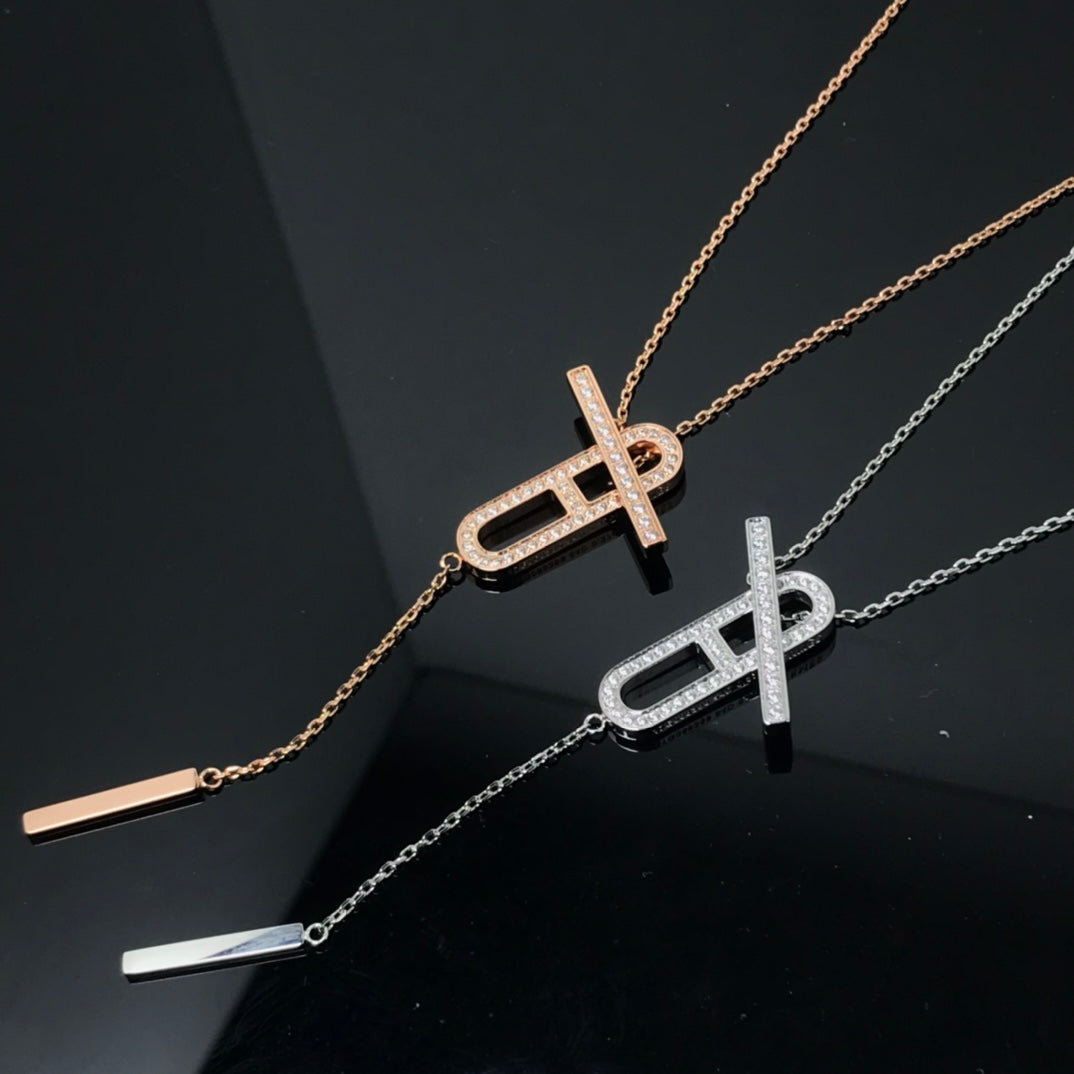 [BLUE TEARS]HM NECKLACE PLATINUM ROSE GOLD DIAMOND