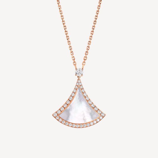 [BLUE TEARS]DREAM MOP DIAMOND PAVED PINK GOLD NECKLACE