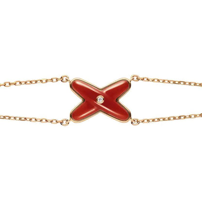 [BLUE TEARS]JEUX BRACELET CARNELIAN PINK GOLD 1 DIAMOND
