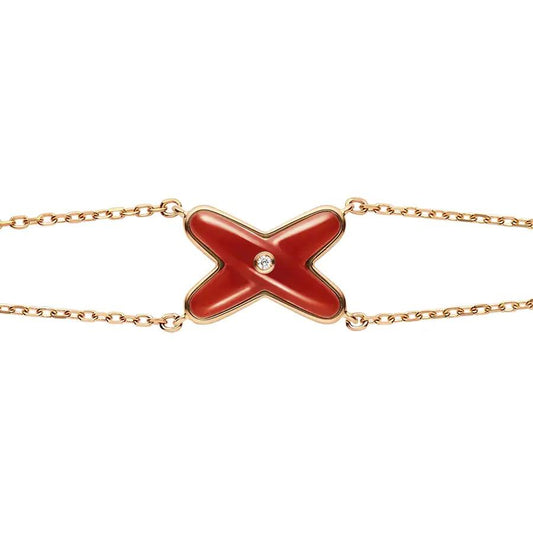[BLUE TEARS]JEUX BRACELET CARNELIAN PINK GOLD 1 DIAMOND