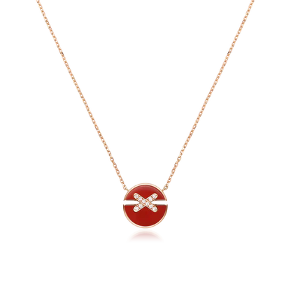 [BLUE TEARS]JEUX DE ROSE GOLD DIAMOND NECKLACE