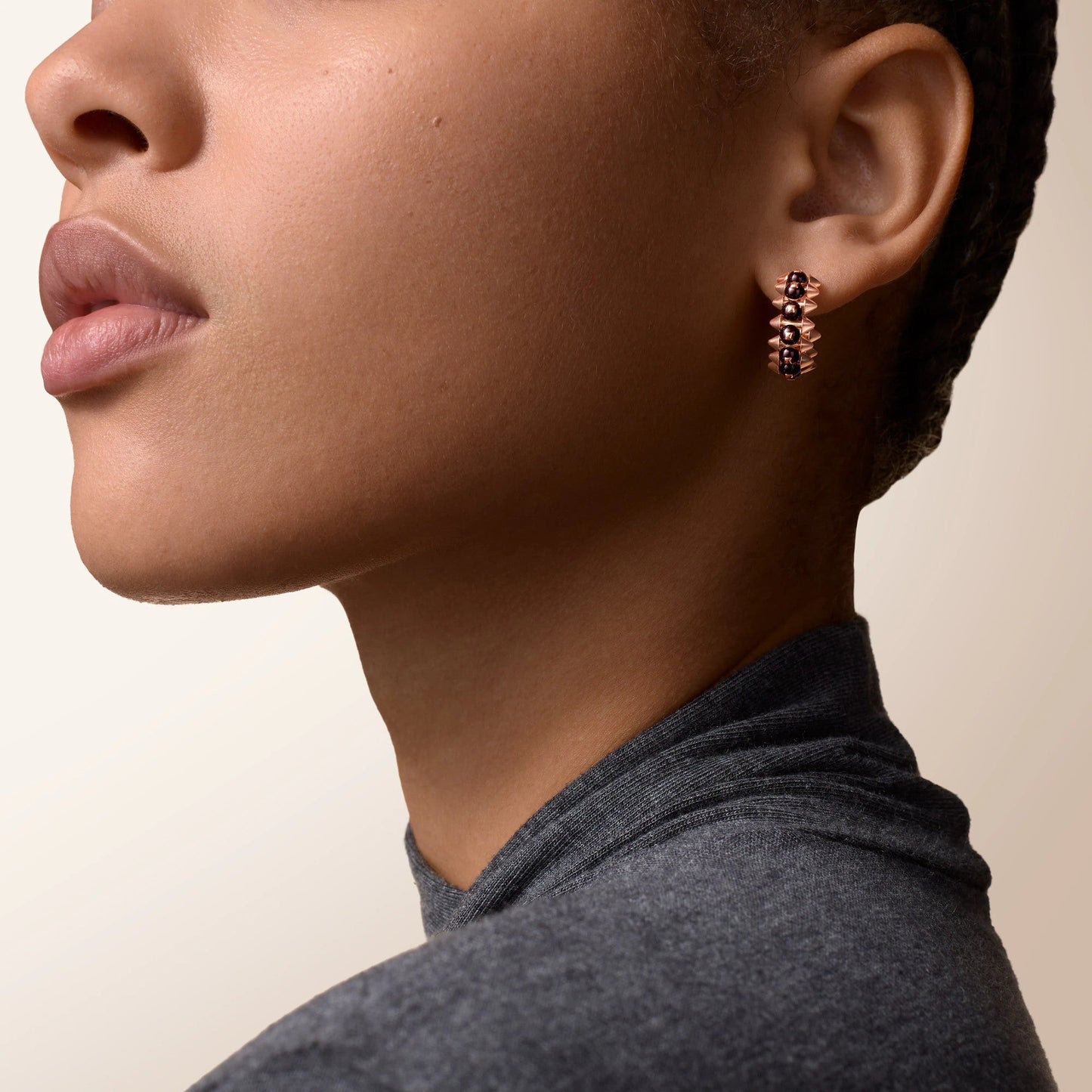 [Blue Tears Jewelry]CLASH 7.9MM AGATE CHALCEDONY EARRINGS