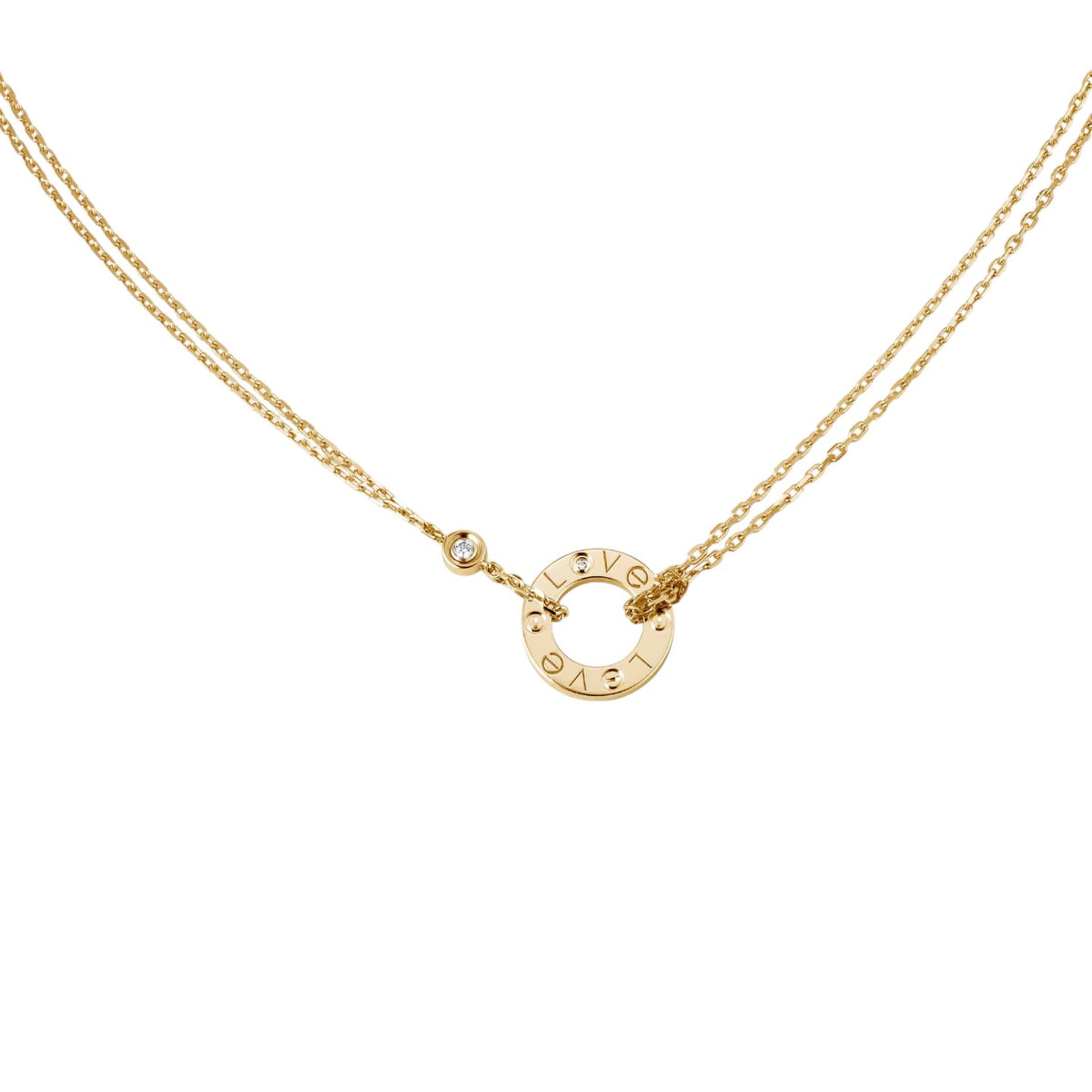 [Blue Tears Jewelry]LOVE NECKLACE 16MM 2 DIAMONDS