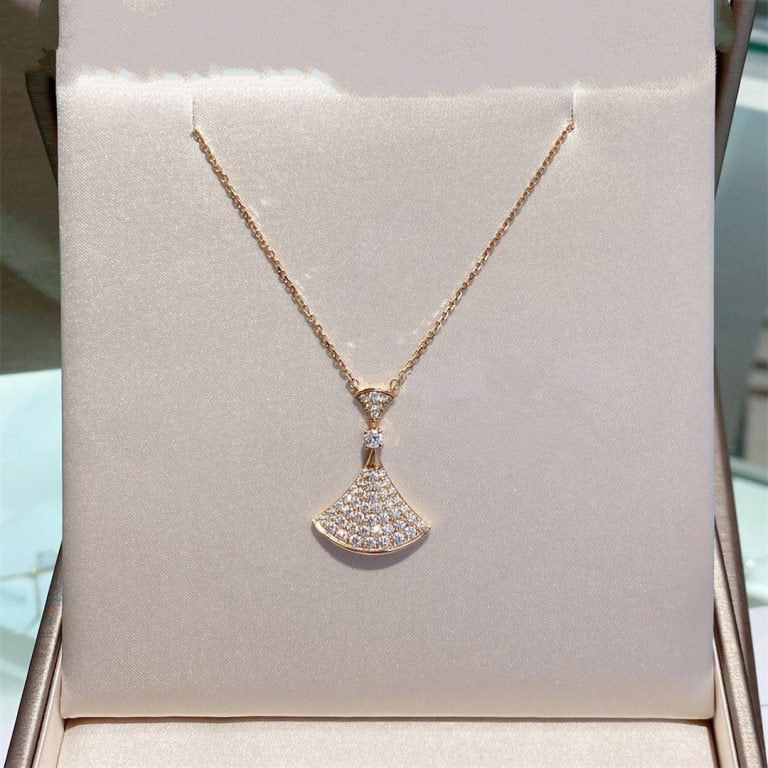 [BLUE TEARS]DREAM NECKLACE PINK GOLD FULL DIAMOND