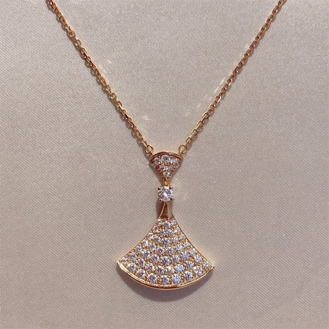 [BLUE TEARS]DREAM NECKLACE PINK GOLD FULL DIAMOND