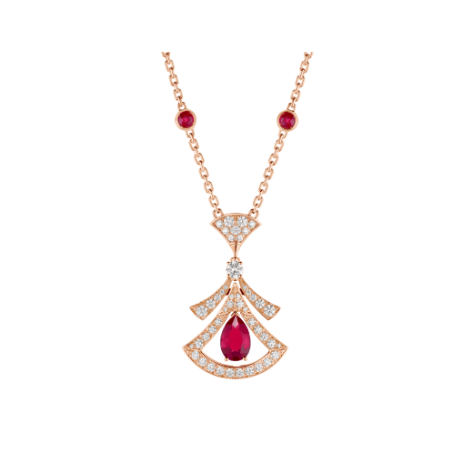 [BLUE TEARS]DREAM NECKLACE CARNELIAN DIAMOND PINK GOLD