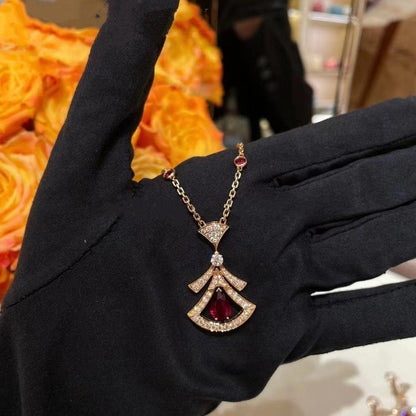 [BLUE TEARS]DREAM NECKLACE CARNELIAN DIAMOND PINK GOLD