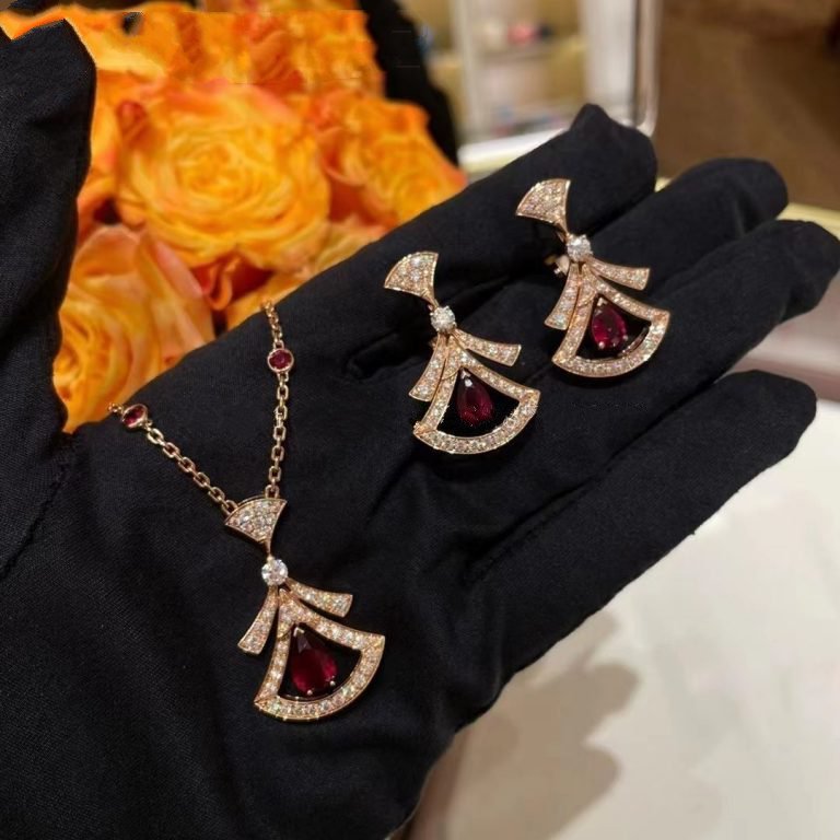 [BLUE TEARS]DREAM NECKLACE CARNELIAN DIAMOND PINK GOLD