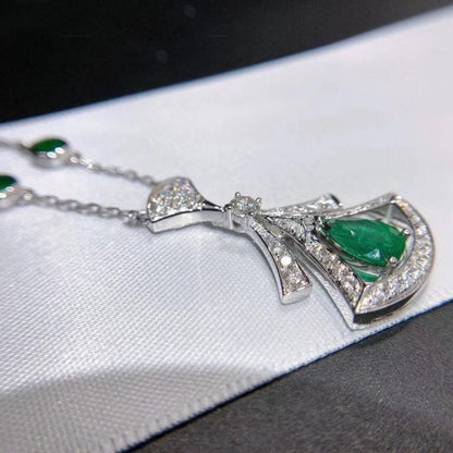 [BLUE TEARS]DREAM NECKLACE MALACHITE DIAMOND SILVER