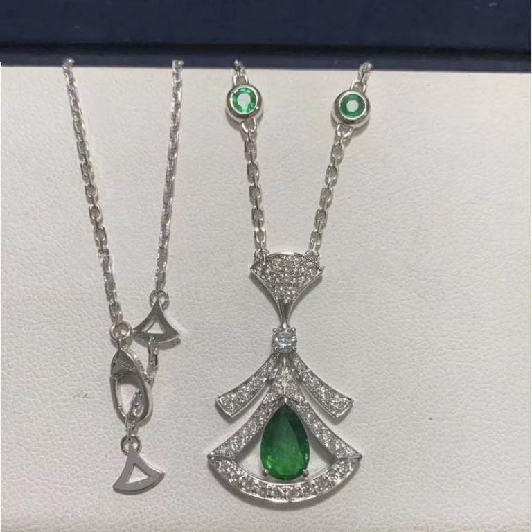 [BLUE TEARS]DREAM NECKLACE MALACHITE DIAMOND SILVER