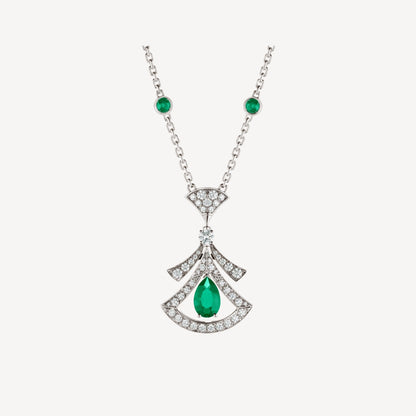 [BLUE TEARS]DREAM NECKLACE MALACHITE DIAMOND SILVER