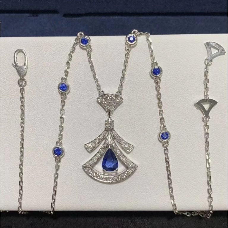 [BLUE TEARS]DREAM NECKLACE AGATE DIAMOND SILVER