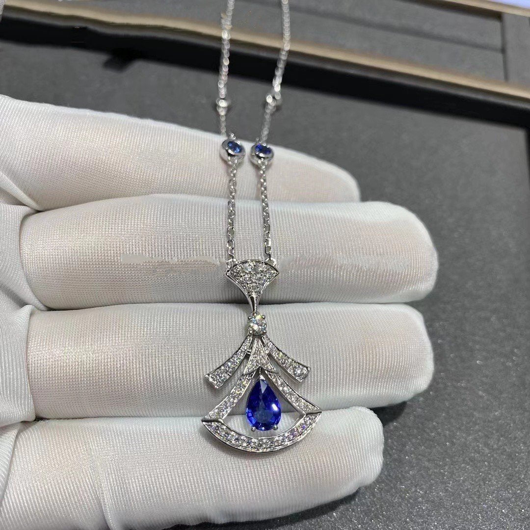 [BLUE TEARS]DREAM NECKLACE AGATE DIAMOND SILVER