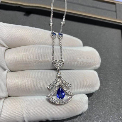 [BLUE TEARS]DREAM NECKLACE AGATE DIAMOND SILVER