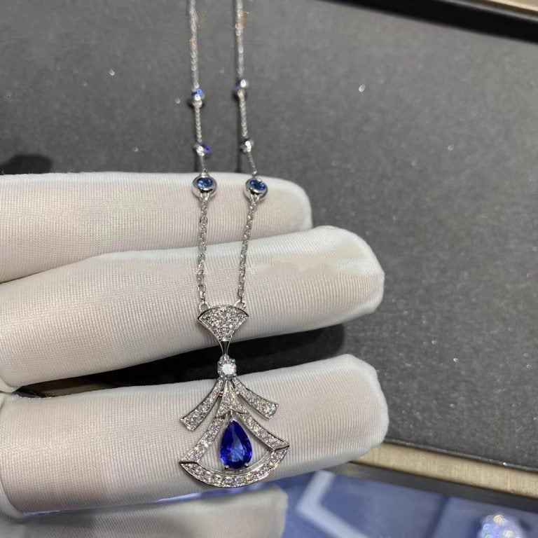 [BLUE TEARS]DREAM NECKLACE AGATE DIAMOND SILVER