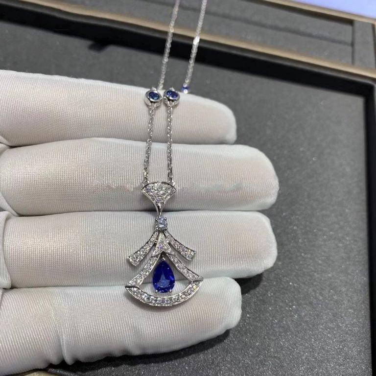 [BLUE TEARS]DREAM NECKLACE AGATE DIAMOND SILVER