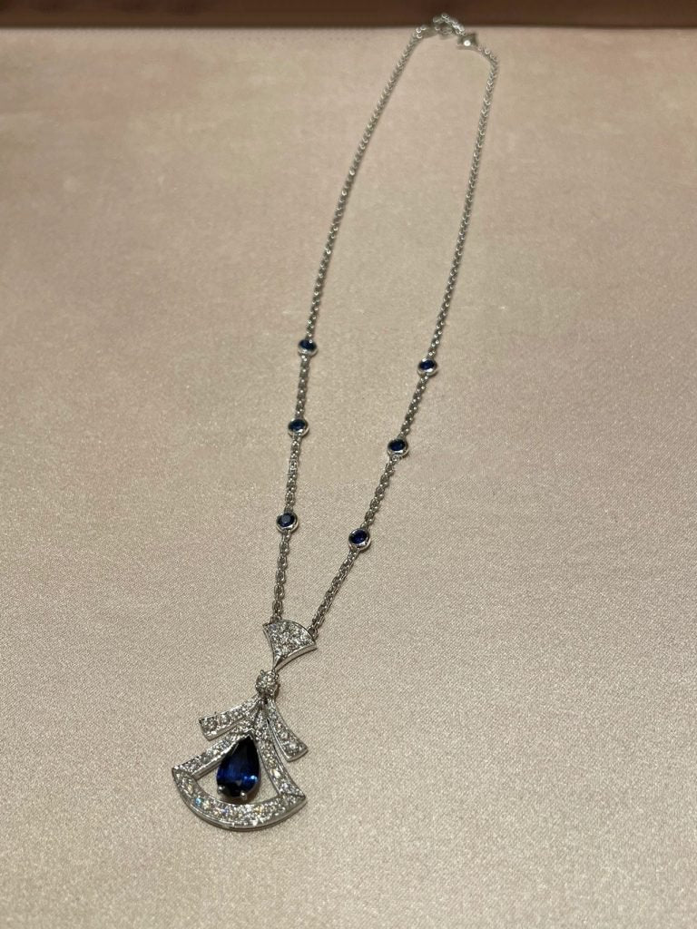 [BLUE TEARS]DREAM NECKLACE AGATE DIAMOND SILVER