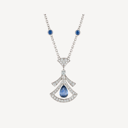 [BLUE TEARS]DREAM NECKLACE AGATE DIAMOND SILVER
