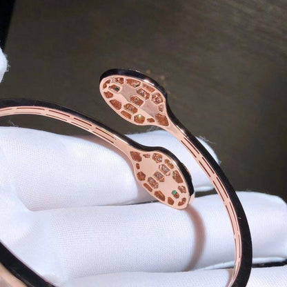 [BLUE TEARS]SERPENTI BRACELET PINK GOLD MALACHITE DIAMOND DOUBLE SNAKE