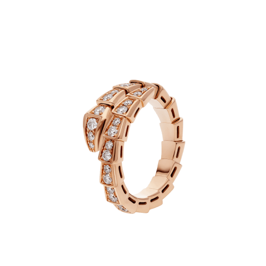 [BLUE TEARS]SERPENTI RING PINK GOLD DIAMOND PAVED 4MM