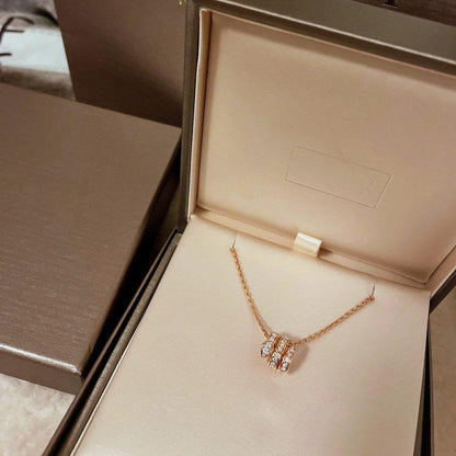 [BLUE TEARS]SERPENTI PINK GOLD NECKLACE DOUBLE RING DIAMOND