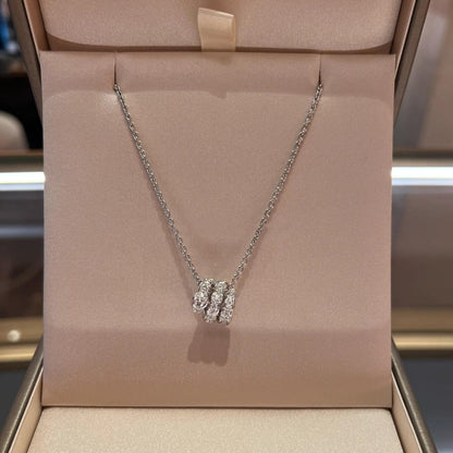 [BLUE TEARS]SERPENTI  NECKLACE DOUBLE RING DIAMOND