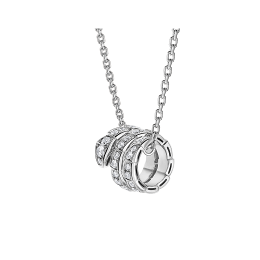 [BLUE TEARS]SERPENTI  NECKLACE DOUBLE RING DIAMOND