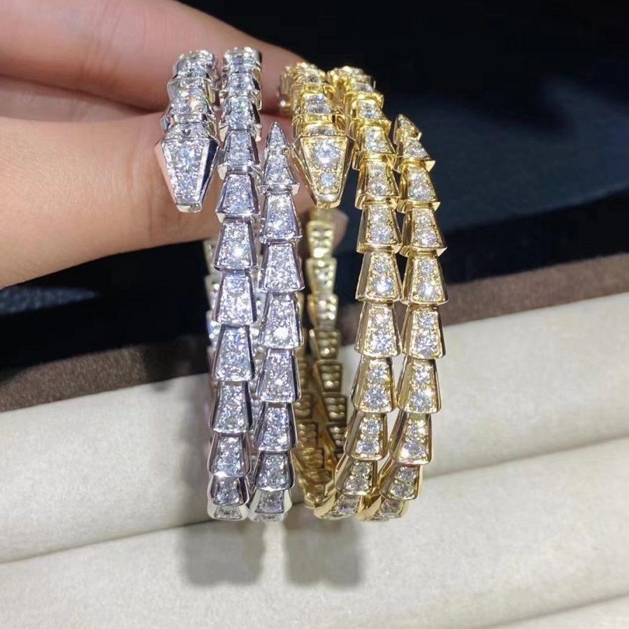 [BLUE TEARS]SERPENTI BRACELET GOLD DIAMOND DOUBLE ROW