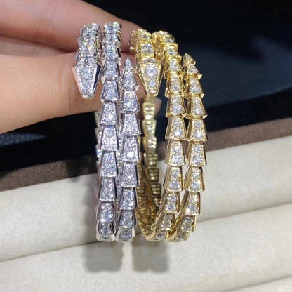 [BLUE TEARS]SERPENTI BRACELET GOLD DIAMOND DOUBLE ROW