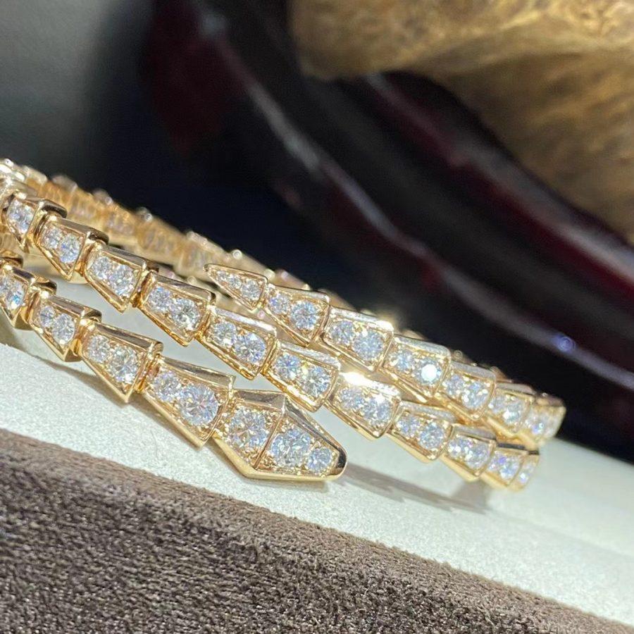 [BLUE TEARS]SERPENTI BRACELET GOLD DIAMOND DOUBLE ROW