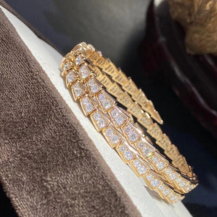 [BLUE TEARS]SERPENTI BRACELET GOLD DIAMOND DOUBLE ROW