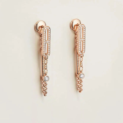 [BLUE TEARS]CHAINE CHAOS DIAMOND DROP EARRINGS