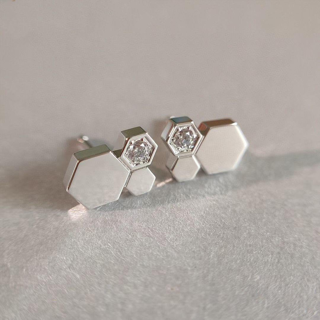 [BLUE TEARS]BEE LOVE SILVER DIAMOND EARRINGS