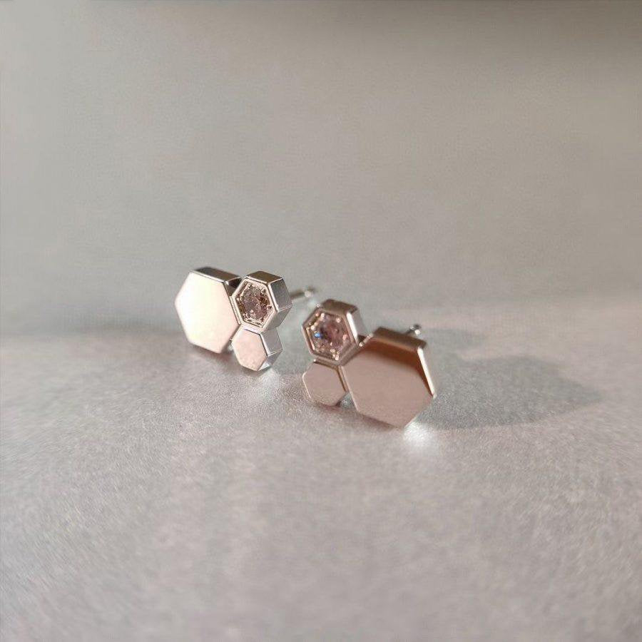 [BLUE TEARS]BEE LOVE SILVER DIAMOND EARRINGS