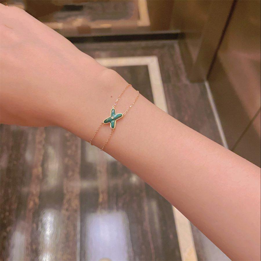 [BLUE TEARS]JEUX BRACELET MALACHITE PINK GOLD 1 DIAMOND