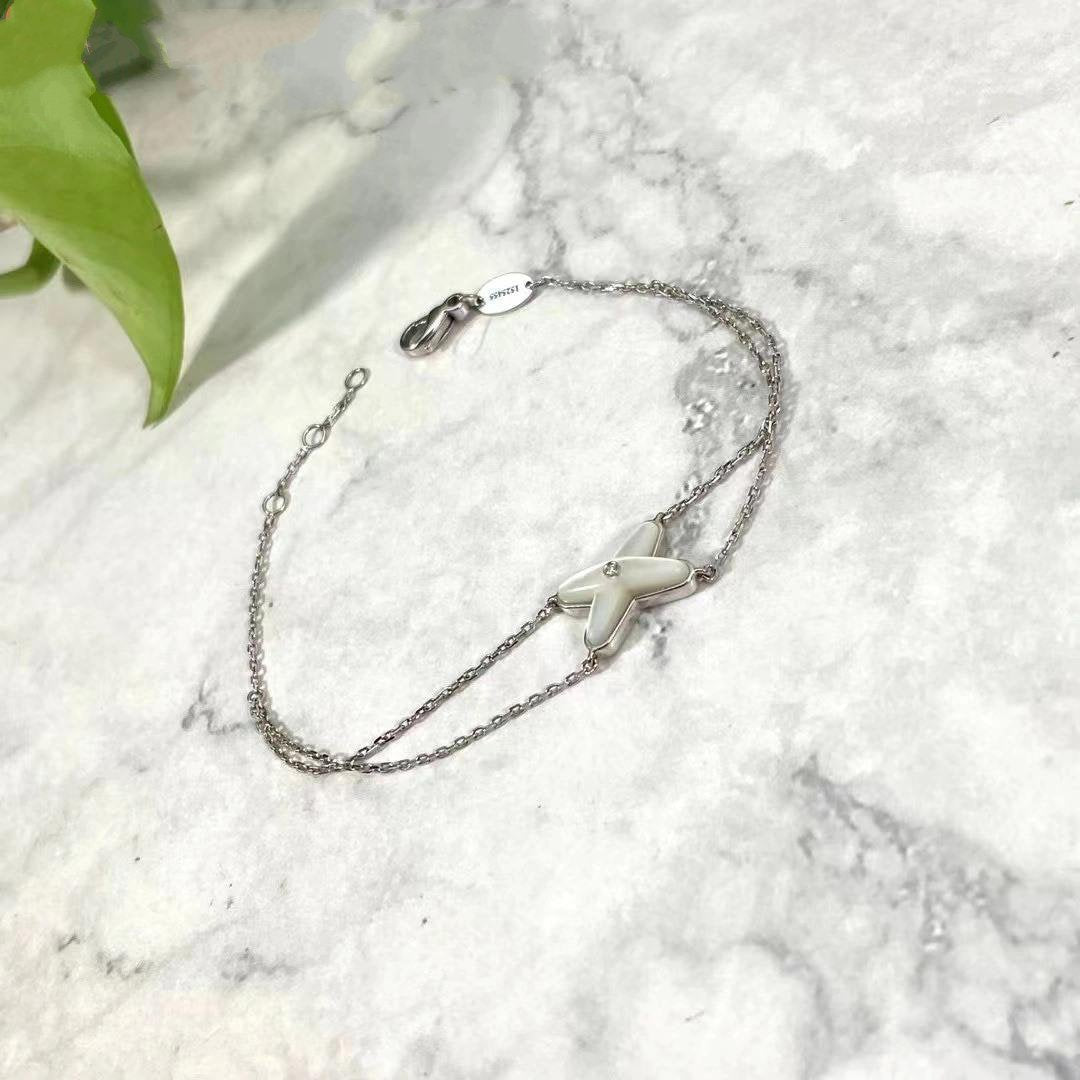 [BLUE TEARS]JEUX BRACELET WHITE MOP SILVER 1 DIAMOND