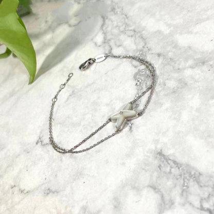 [BLUE TEARS]JEUX BRACELET WHITE MOP SILVER 1 DIAMOND