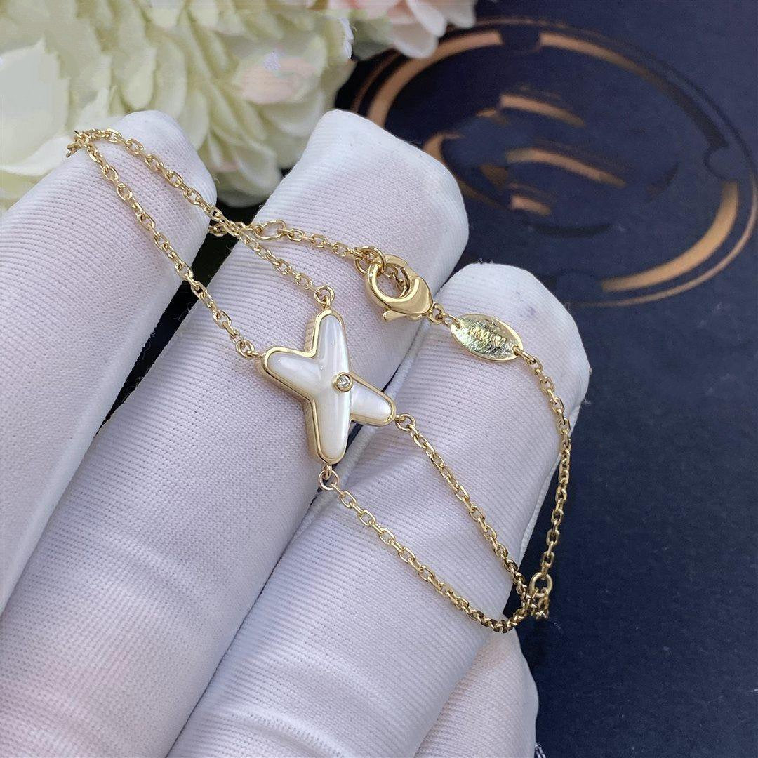 [BLUE TEARS]JEUX BRACELET WHITE MOP GOLD 1 DIAMOND