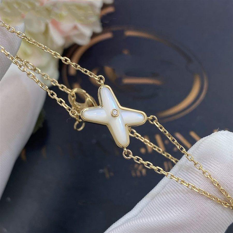 [BLUE TEARS]JEUX BRACELET WHITE MOP GOLD 1 DIAMOND