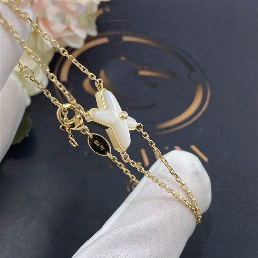 [BLUE TEARS]JEUX BRACELET WHITE MOP GOLD 1 DIAMOND