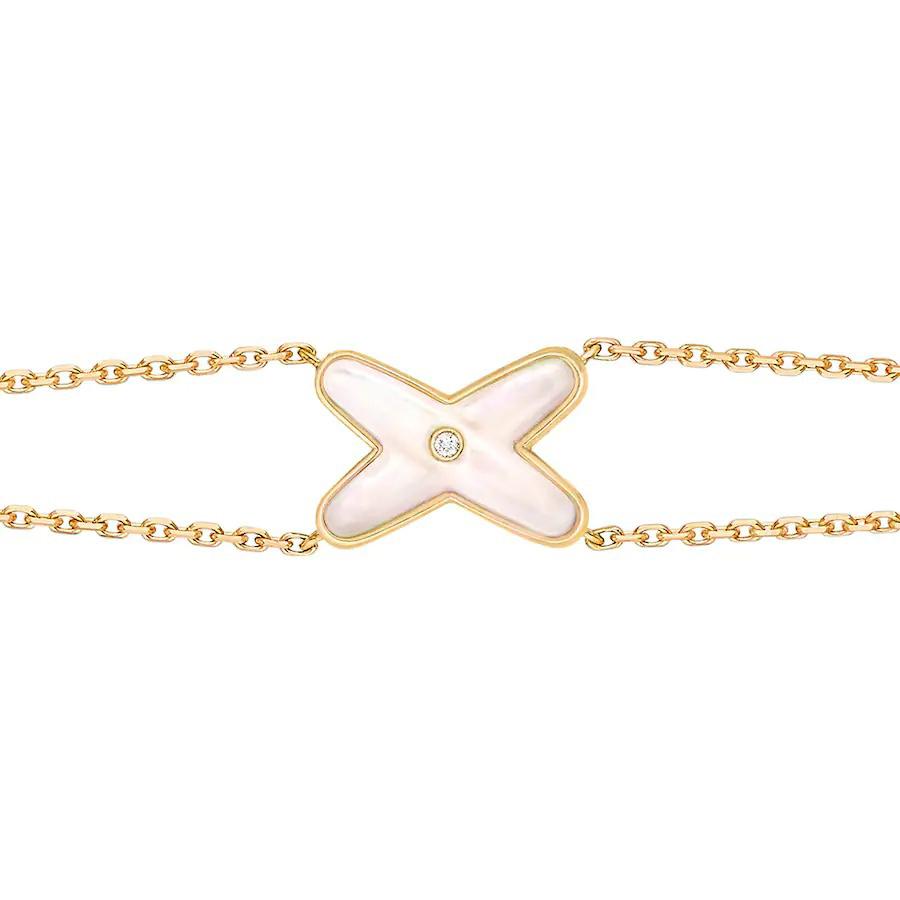 [BLUE TEARS]JEUX BRACELET WHITE MOP GOLD 1 DIAMOND