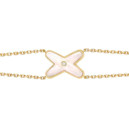 [BLUE TEARS]JEUX BRACELET WHITE MOP GOLD 1 DIAMOND