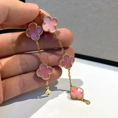 [BLUE TEARS] CLOVER 5 MOTIFS  PINK MOP BRACELET COLLECTION