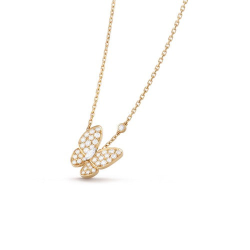 [BLUE TEARS]BUTTERFLY DIAMOND NECKLACE