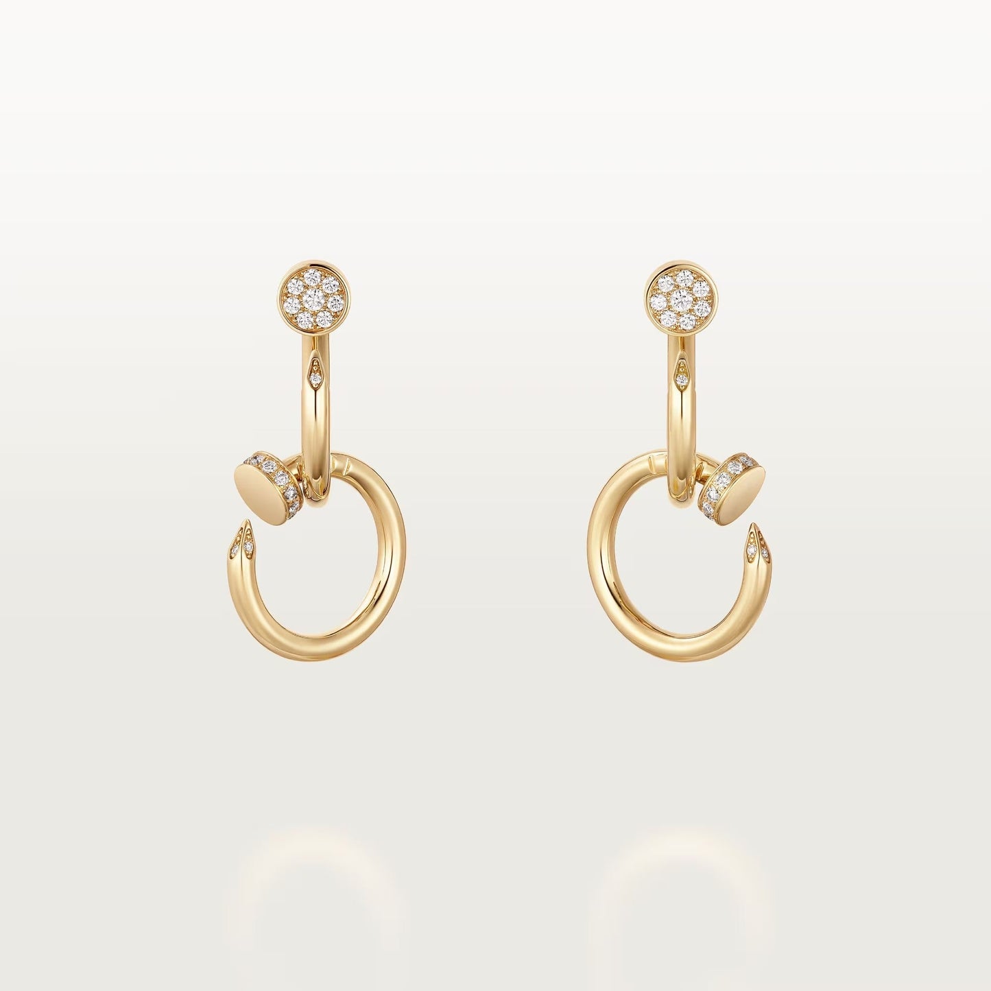 [Blue Tears Jewelry]JUSTE HALF DIAMOND DOUBLE EARRINGS