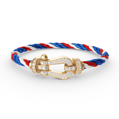 [BLUE TEARS]FORCE LARGE HORSESHOE FULL DIAMOND BRACELET GOLD