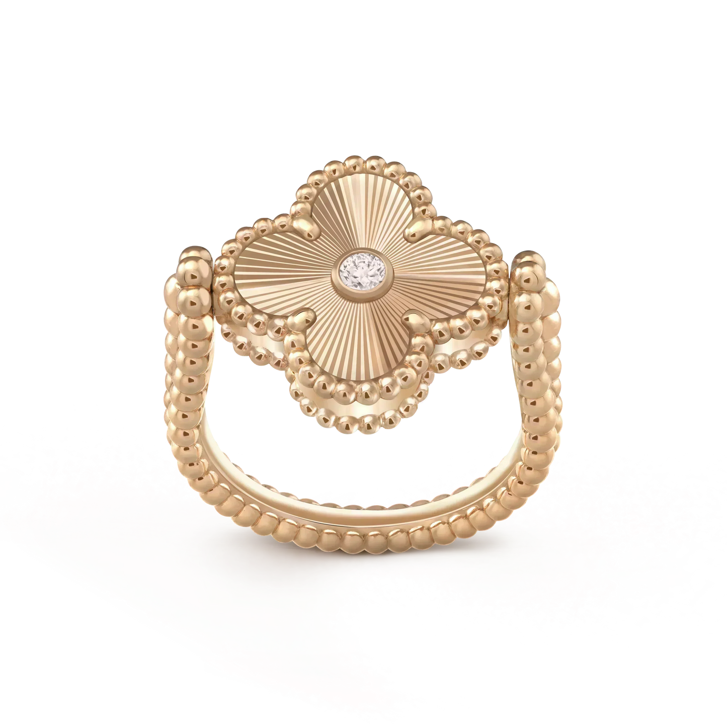[BLUE TEARS]CLOVER RIVERSIBLE ROSE GOLD RING