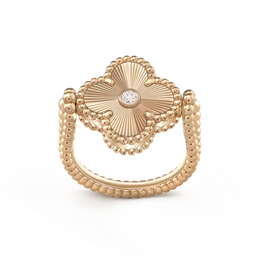 [BLUE TEARS]CLOVER RIVERSIBLE ROSE GOLD RING