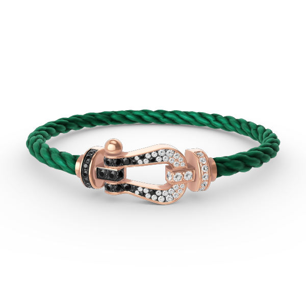 [BLUE TEARS]FORCE LARGE HORSESHOE BLACK WHITE DIAMOND BRACELET ROSE GOLD